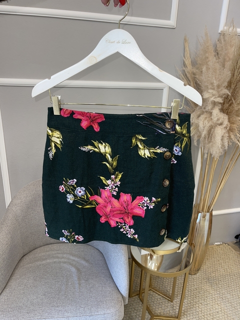 Saia linho floral P