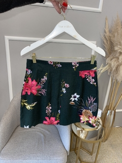 Saia linho floral P - comprar online
