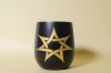 Mates Madera Algarrobo Pintado Mano Simbología Sagrada Star 7 puntas.