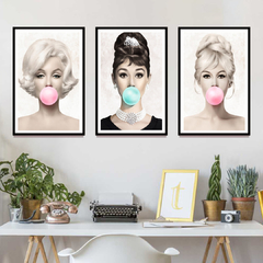 Tríptico Marilyn Monroe, Audrey Hepburn & Brigitte Bardot -01- - comprar online