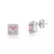 Brinco Quadrado Cristal Safira Rosa