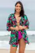 Kimono Saída de Praia Estampado Folhas