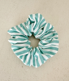 scrunchie listrado verde acqua - loja online