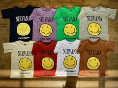 Remera Manga Corta NIRVANA SMILE en internet