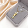 Cadena de Acero Dorado con dije PCA180-PCA182