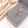 Cadena de Acero Dorado con dije PCA205