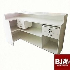 Balcão Caixa MDF Branco Com Gavetas - Ref 14785