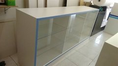 Balcão Reto Vitrine Em Mdf Branco