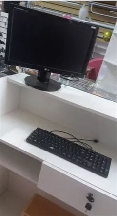 Balcão Caixa Mdf Branco Recuo - Balcões Sob Medida