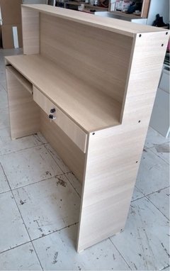 Balcão Atendimento MDF Carvalho Com Filete Castanho.Cód PBAT