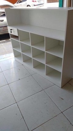 Balcão atendimento c/ colmeia MDF Branco .CÓD bcm1
