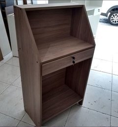 Balcão MDF Amadeirado Com Recuo E Gaveta.Cód6006