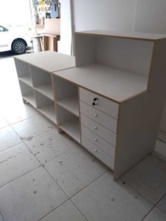 Balcão Atendimento Reto MDF Amadeirado.Cód MA235 - comprar online