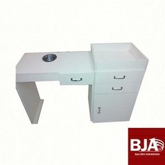 Mesa Para Manicure com gavetas MDF branco