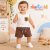 Conjunto Bebê Menino Regata Machão 100% Algodão com Bermuda Moletinho