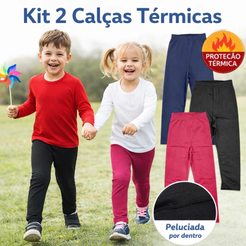 Kit 2 Calças Térmicas Infantil Peluciadas 1 ao 14