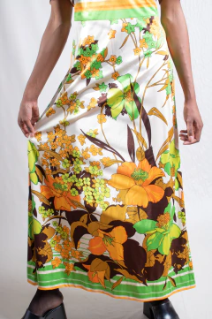 vestido anos 70 flower power - comprar online
