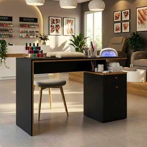 Mesa Para Manicure Salão Nail Design Com Gaveta e Porta de Bater com Entrega Rápida - comprar online