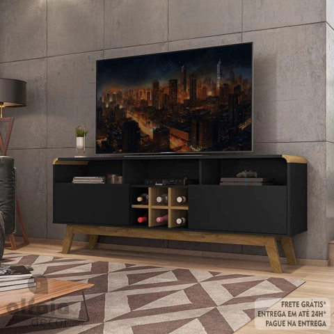 Rack com 1,60 Retro Larimar com Adega e 02 Portas Basculantes para TV de até 60 Polegadas na internet