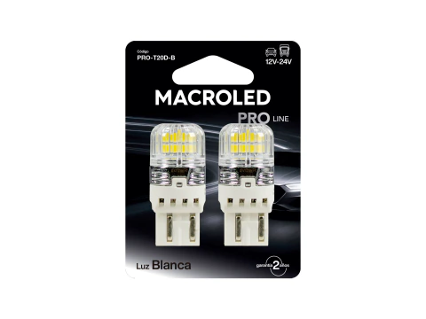 PAR DE LÁMPARAS LED T20 DOBLE POLO (7443 / W21/5W) PRO CANBUS COLOR BLANCO FRÍO MULTIVOLTAJE (12V / 24V)