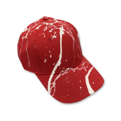 Boné pintado à mão vermelho na internet