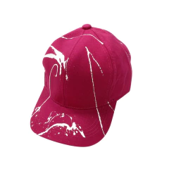 Boné pintado à mão rosa escuro