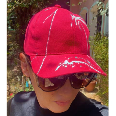 Boné pintado à mão rosa escuro - comprar online