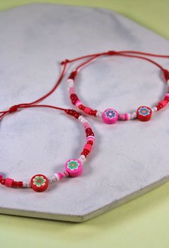 Pulsera flores rojas - tienda online
