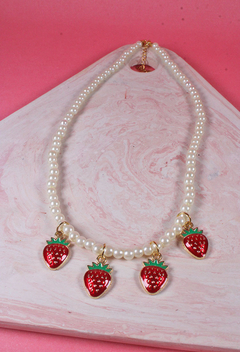 Collar perlas de fresa - picaresca accesorios