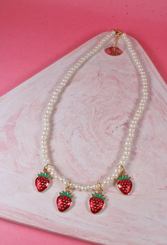 Collar perlas de fresa - tienda online