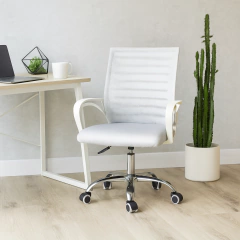 Silla de Oficina Gris Claro con Respaldo de Mesh OFI818