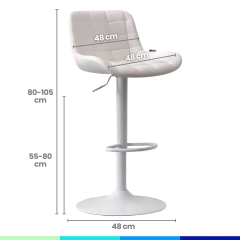 Banqueta Ecocuero Respaldo Continuo BAN009 (Blanco) - Koa