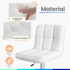 Banqueta Ecocuero Respaldo Alto Capitoné (Blanco) en internet
