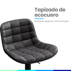 Banqueta Ecocuero Respaldo Continuo BAN009 (Negro) - tienda online