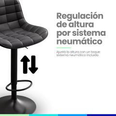 Imagen de Banqueta Ecocuero Respaldo Continuo BAN009 (Negro)