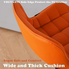 Imagen de Banqueta Ecocuero Respaldo Continuo BAN009 (Naranja)