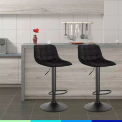 Banqueta Ecocuero Respaldo Continuo BAN009 (Negro)