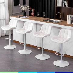 Banqueta Ecocuero Respaldo Continuo BAN009 (Blanco)