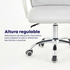 Imagen de Silla de Oficina Gris Claro con Respaldo de Mesh OFI818
