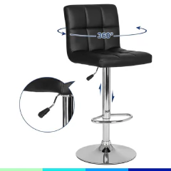 Imagen de Banqueta Ecocuero Respaldo Alto Capitoné (Negra)