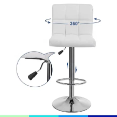 Imagen de Banqueta Ecocuero Respaldo Alto Capitoné (Blanco)