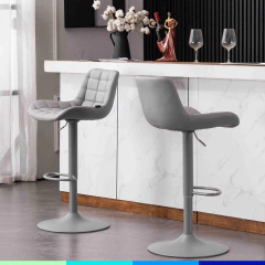 Banqueta Ecocuero Respaldo Continuo BAN009 (Gris) en internet