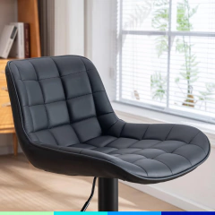 Banqueta Ecocuero Respaldo Continuo BAN009 (Negro) - Koa