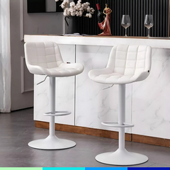 Banqueta Ecocuero Respaldo Continuo BAN009 (Blanco) - Koa