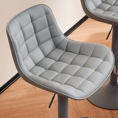 Banqueta Ecocuero Respaldo Continuo BAN009 (Gris) - tienda online