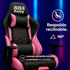 Silla Gamer Ergonómica Koa Racing GAM200 Rosa - Koa