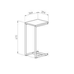 Mesa De Arrime Mesita Lateral Auxiliar (Negro y Goffo) - tienda online