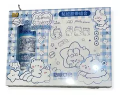 Caja de stickers y rollos cinta kawaii bunny - comprar online
