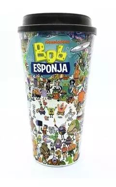 Vaso con tapa, de plástico, no térmico Bob Esponja personajes - comprar online