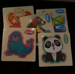 Rompecabezas animales de madera para niños